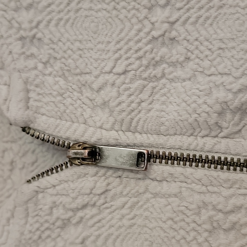 River Island Textured Zip Up Jacket With Pockets Size 1X Cream - Picture 5 of 6